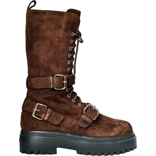 Suede Lace-Up Boots , female, Sizes: 4 UK, 3 UK, 5 UK, 7 UK - Le Silla - Modalova