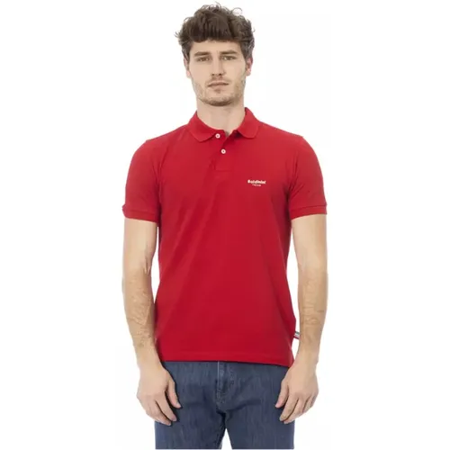 Trendiges Rotes Baumwoll-Polo-Shirt , Herren, Größe: S - Baldinini - Modalova