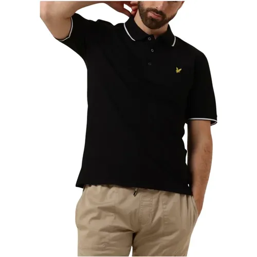 Schwarzes Polo-Shirt mit Kontrast , Herren, Größe: S - Lyle & Scott - Modalova