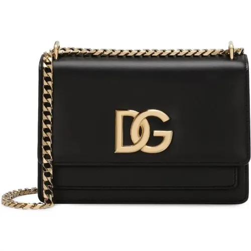 Logo Shoulder Bag with Anchor Chain , female, Sizes: ONE SIZE - Dolce & Gabbana - Modalova