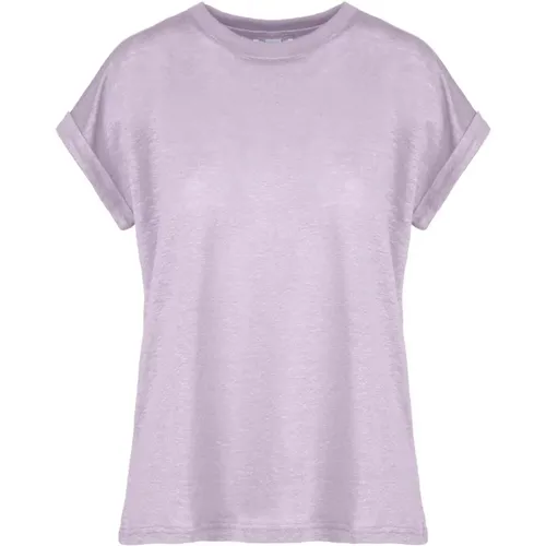 Women`s Short Sleeve T-Shirt with Rolled-up Sleeves , female, Sizes: M, S, XS, 2XL, XL, L - BomBoogie - Modalova