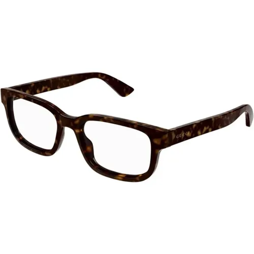 Stilvolle Havana Rahmenbrille , unisex, Größe: 56 MM - Gucci - Modalova