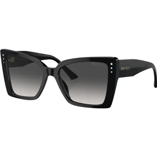 Schwarze/Dunkelgraue Sonnenbrille , Damen, Größe: 54 MM - Jimmy Choo - Modalova