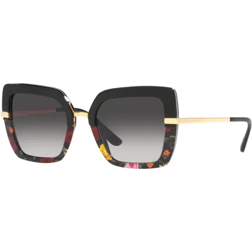 Butterfly Acetate Sunglasses with Floral Details , female, Sizes: 52 MM - Dolce & Gabbana - Modalova