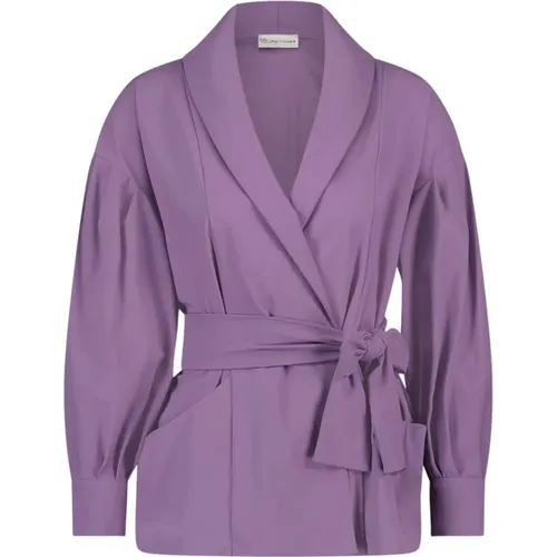 Lila Technischer Jersey Kimono Blazer , Damen, Größe: S - Jane Lushka - Modalova