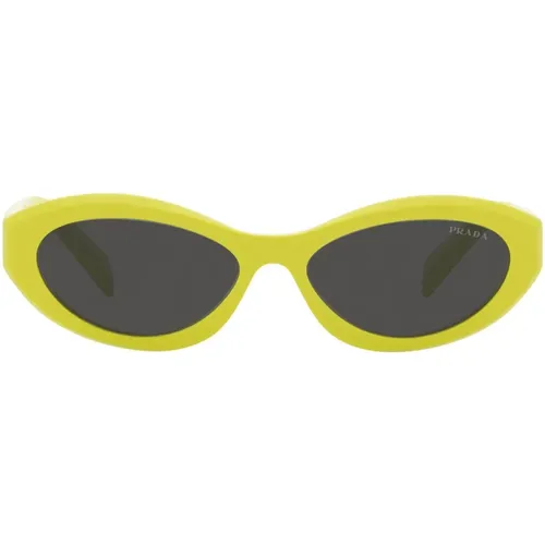 Irregular Shape Sunglasses with Dark Grey Lenses , unisex, Sizes: 55 MM - Prada - Modalova