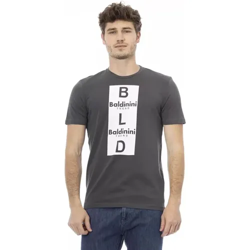 Schickes Graues Baumwoll-T-Shirt , Herren, Größe: 2XL - Baldinini - Modalova