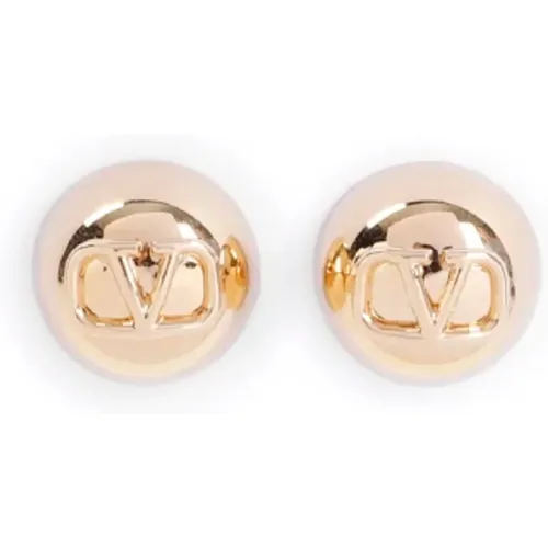 Metallic V Logo Earrings , female, Sizes: ONE SIZE - Valentino Garavani - Modalova