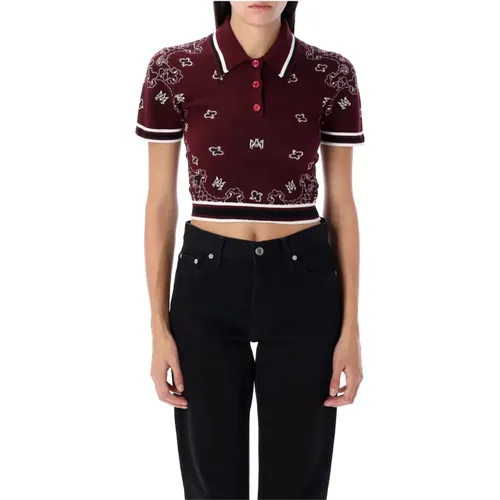 Bandana Polo Shirt Burgundy Aw24 - Amiri - Modalova