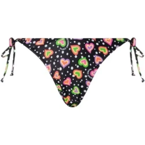 Polka Dots & Hearts Bikini Slip , Damen, Größe: L - Moschino - Modalova