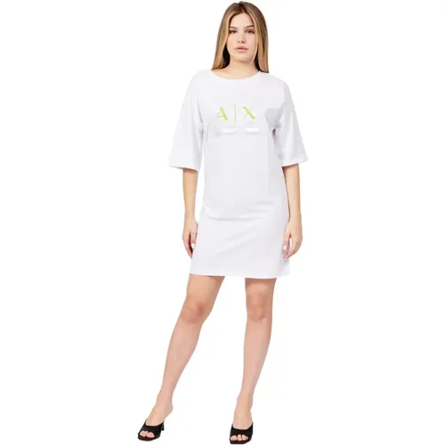 Cotton Short Dress , female, Sizes: XL, S, M - Armani Exchange - Modalova