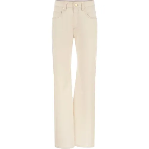 Lockere Hosen aus gefärbtem Komfort-Denim mit glänzendem Tab - BRUNELLO CUCINELLI - Modalova