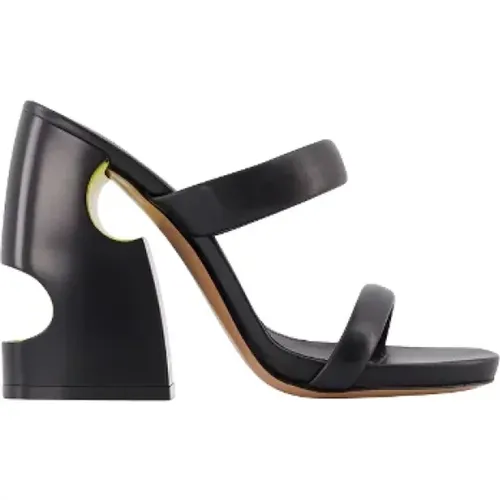 Leather heels , unisex, Sizes: 4 UK - Off White - Modalova