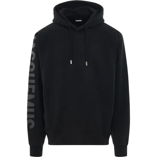 Schwarzer Typo Logo Hoodie Sweatshirt , Herren, Größe: S - Jacquemus - Modalova