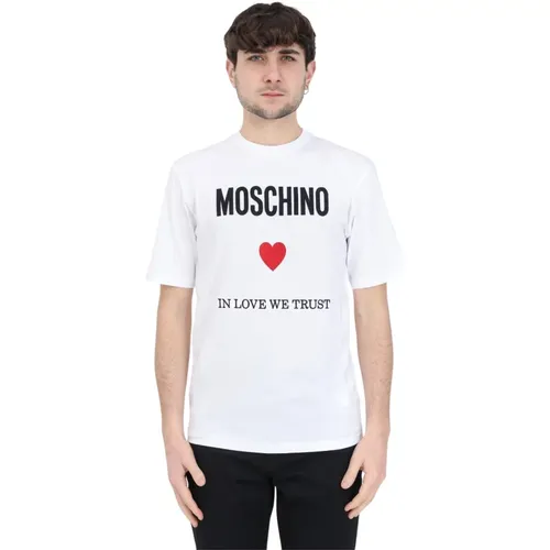 T-Shirts und Polos mit Grafikdruck , Herren, Größe: XL - Moschino - Modalova