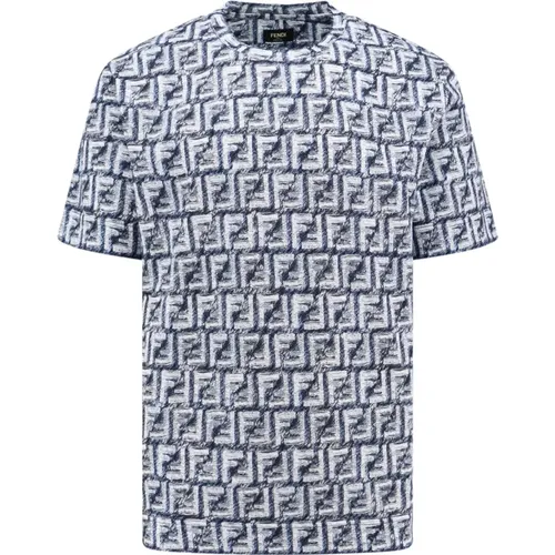 Men's Clothing T-Shirts & Polos Blue Ss24 , male, Sizes: S - Fendi - Modalova