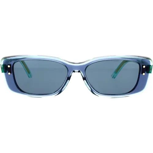 Moderne Transparente Sonnenbrille mit Blauem Acetatrahmen und Blauen Verlaufsgläsern - Dior - Modalova