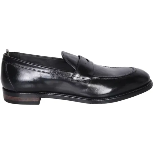 Schwarze Leder Loafer Schuhe , Herren, Größe: 44 EU - Officine Creative - Modalova