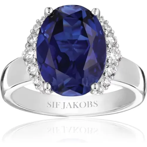 Blauer Zirkonia Ellisse Grande Ring , Damen, Größe: 58 MM - Sif Jakobs Jewellery - Modalova