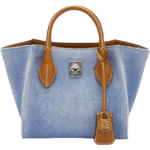 Denim Shopper Mini Maggie Bag , female, Sizes: ONE SIZE - Ermanno Scervino - Modalova