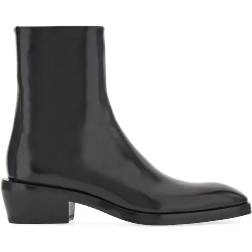 Leather Ankle Boots , male, Sizes: 9 UK, 6 UK - Salvatore Ferragamo - Modalova