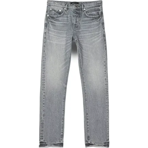Grey Denim Slim Straight Jeans , male, Sizes: W36, W33, W34, W30, W31 - Purple Brand - Modalova