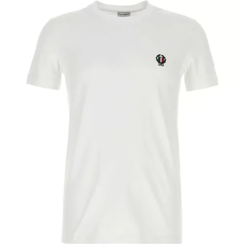 Stretch Baumwoll T-Shirt , Herren, Größe: S - Dolce & Gabbana - Modalova