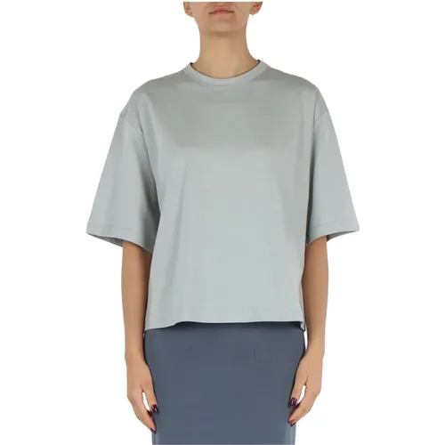Oversize Baumwoll T-Shirt mit Metall Details , Damen, Größe: 2XS - Fabiana Filippi - Modalova