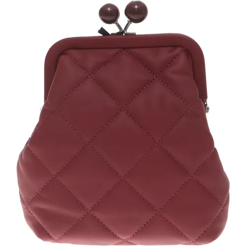 Bordeaux Quilted Leather Clutch , female, Sizes: ONE SIZE - Max Mara Weekend - Modalova