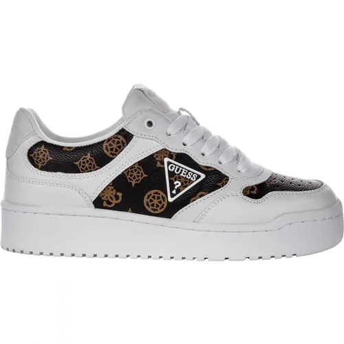 Brown Miram 4G Triangle Sneakers , female, Sizes: 5 UK - Guess - Modalova