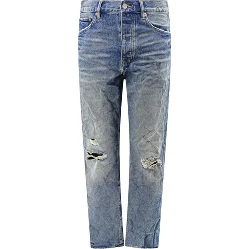 Mid Rise Straight Leg Jeans , male, Sizes: W31, W29, W32, W33, W34 - Purple Brand - Modalova