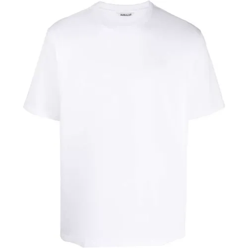 Luster Plaiting Weiße Baumwoll-T-Shirt , Herren, Größe: L - Auralee - Modalova