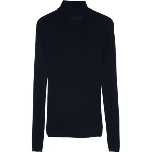 Navy Merino Wool Turtleneck Sweater , Damen, Größe: S - majestic filatures - Modalova