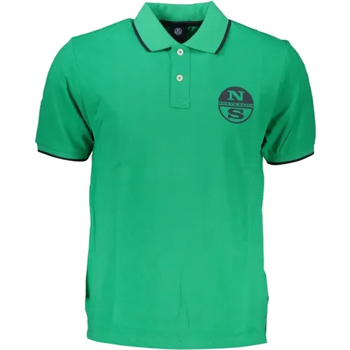 Grünes Poloshirt mit Kurzen Ärmeln , Herren, Größe: 2XL - North Sails - Modalova