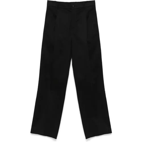 Schwarze Twill Weave Wide Leg Hose - Calvin Klein - Modalova