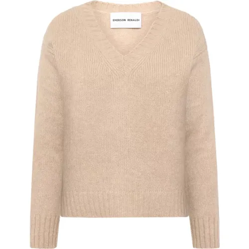 V-neck sweater , female, Sizes: S, XS, L, M - Emerson Renaldi - Modalova