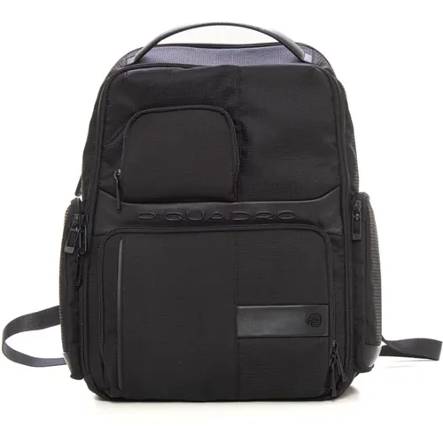 Nylon Leather Rucksack with Laptop Compartment , male, Sizes: ONE SIZE - Piquadro - Modalova