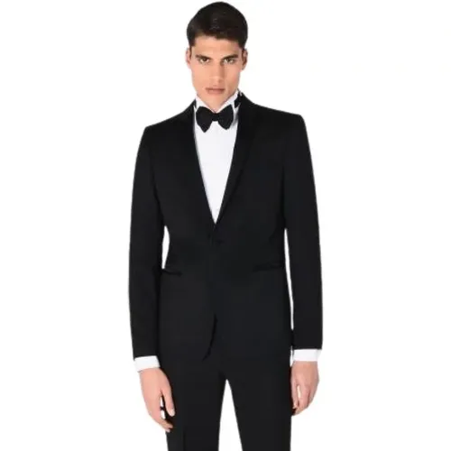 Elegant Wool Smoking Tuxedo , male, Sizes: 4XL, L, 5XL - Emporio Armani - Modalova
