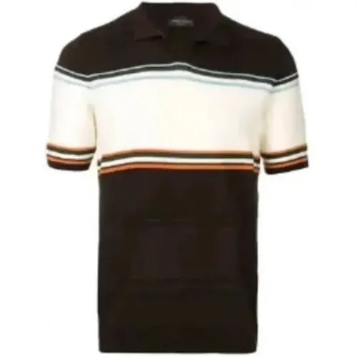 Striped Short Sleeve Polo Shirt , male, Sizes: XL, M, L - Roberto Collina - Modalova