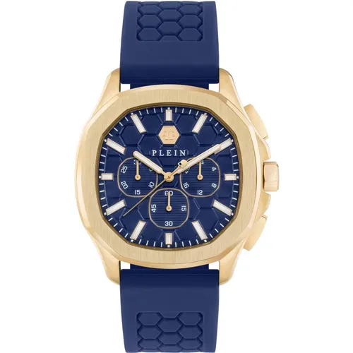 Pectre Chrono Uhr - Blaues Zifferblatt, Blaues Armband , Herren, Größe: ONE Size - Philipp Plein - Modalova