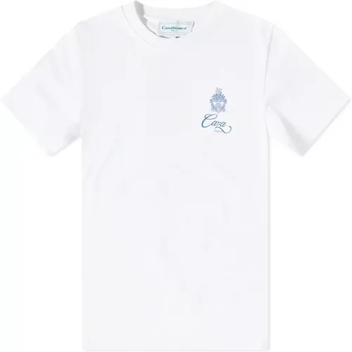 Bedrucktes Baumwoll-T-Shirt - Weiß , Herren, Größe: 2XL - Casablanca - Modalova