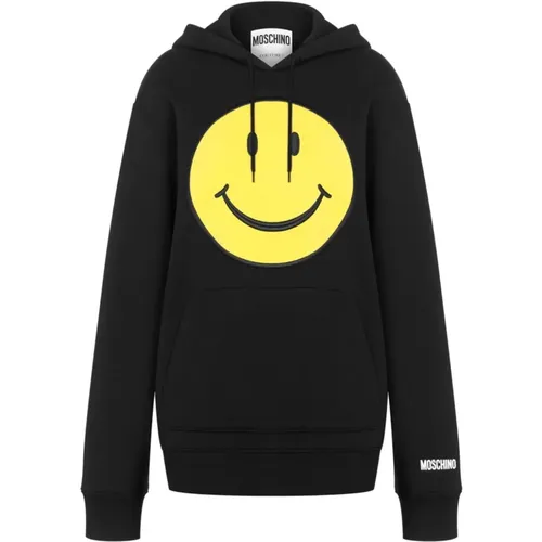 Schwarzer Smiley Face Pullover - Moschino - Modalova