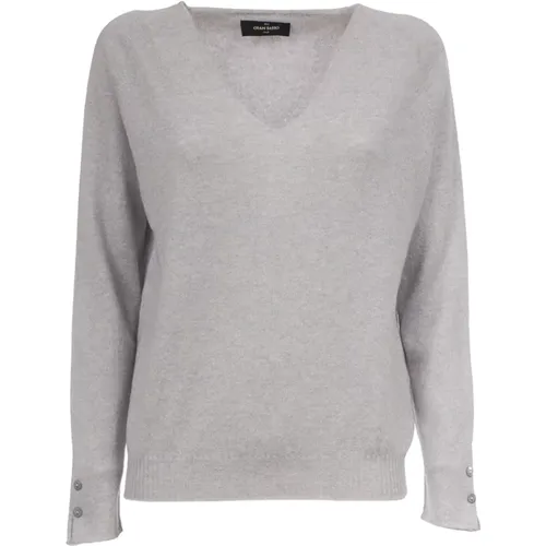 Cashmere Sweater with V-Neck , female, Sizes: XS, M, L - Gran Sasso - Modalova