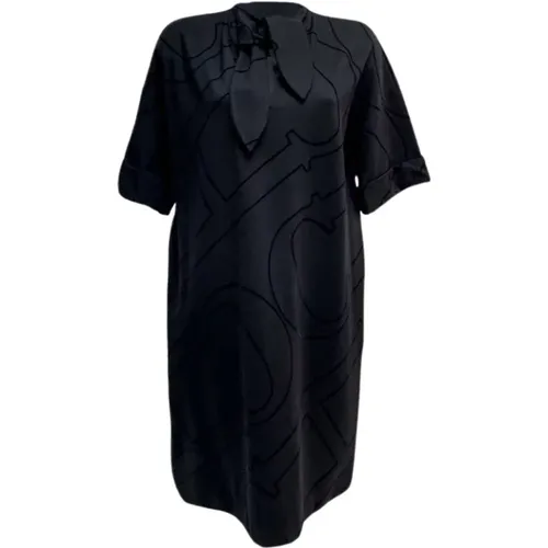 Schwarzes Oversize Initialen Kleid Schleifendetail - Carolina Herrera - Modalova
