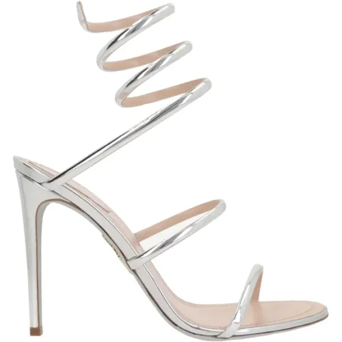 Silver Snake Ankle Sandals , female, Sizes: 6 UK, 5 UK, 4 UK, 3 UK, 7 UK, 5 1/2 UK, 4 1/2 UK, 6 1/2 UK - René Caovilla - Modalova