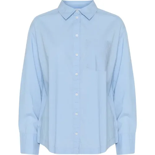 Soft Chambray Oversize Shirt Blouse , female, Sizes: XL, L, M, S - Saint Tropez - Modalova