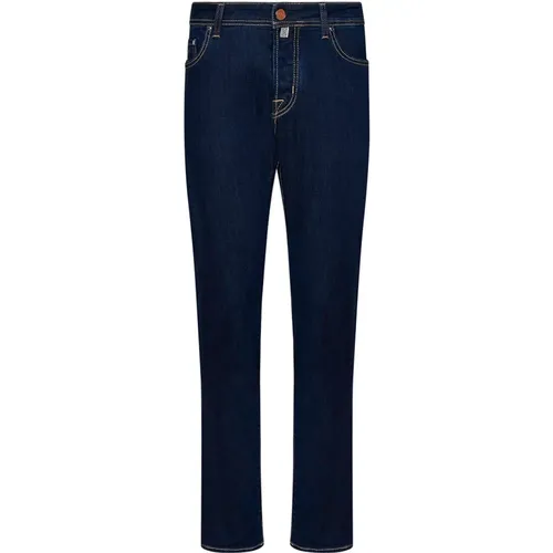 Blaue Skinny Fit Jeans mit Logo-Stickerei , Herren, Größe: W38 - Jacob Cohën - Modalova