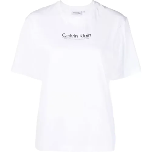 Stilvolles und Bequemes YAF T-Shirt , Damen, Größe: L - Calvin Klein - Modalova