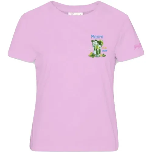 Cotton Tshirt with Mojito Print , female, Sizes: M - MC2 Saint Barth - Modalova