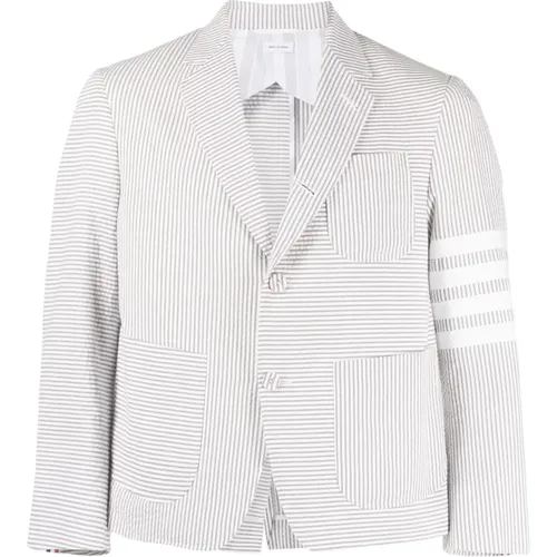 Classic Sport Coat for Men , male, Sizes: L - Thom Browne - Modalova